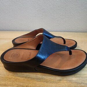FitFlop Shoes Womens Size 6 Leather Thong Sandals Supercomff Comfort 371-001